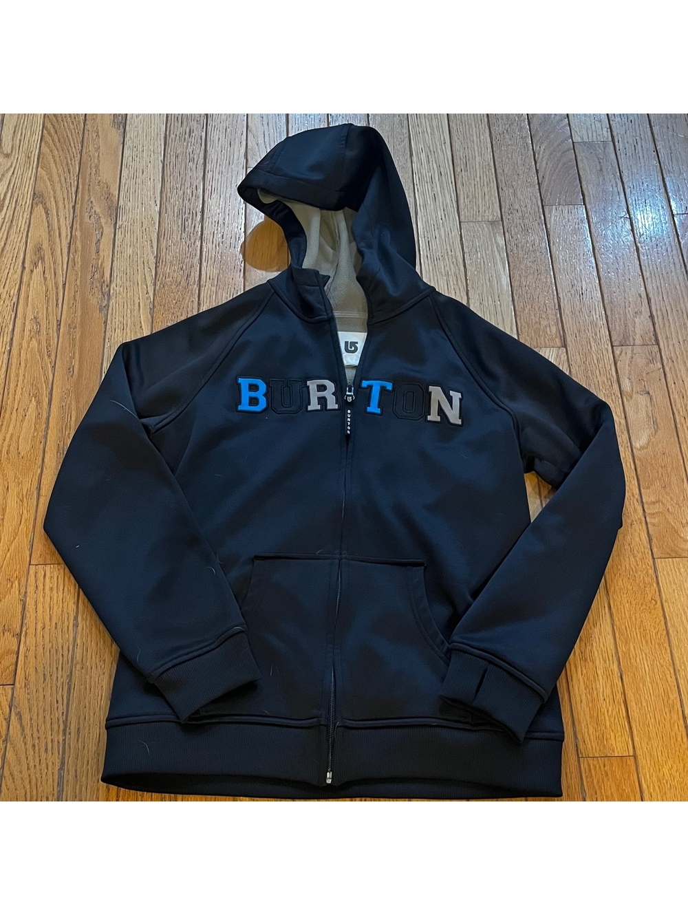 Burton Men's Black Zip-Up Hoodie with Logo